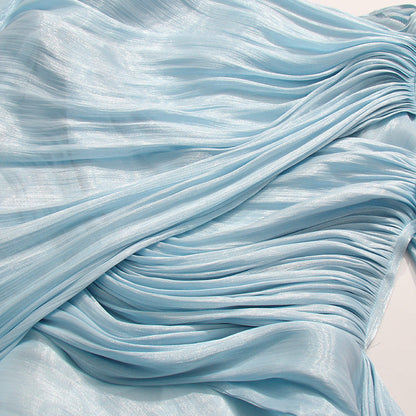 Madelyn Draped Maxi Dress in Blue