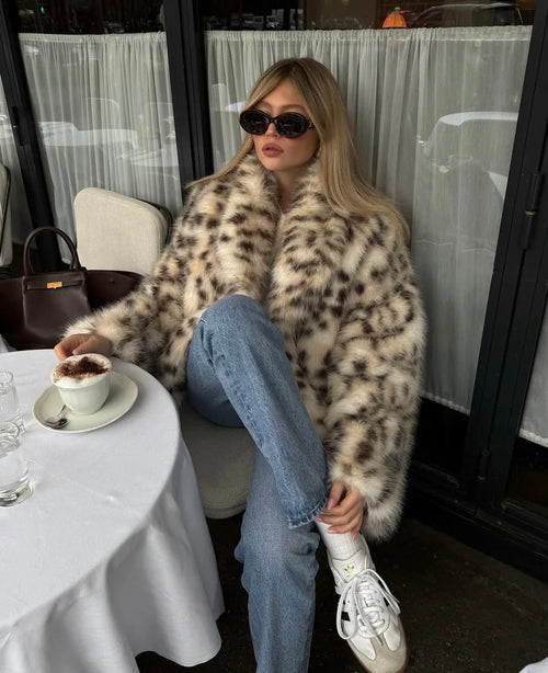 Madison Oversized Faux Coat in Multicolor