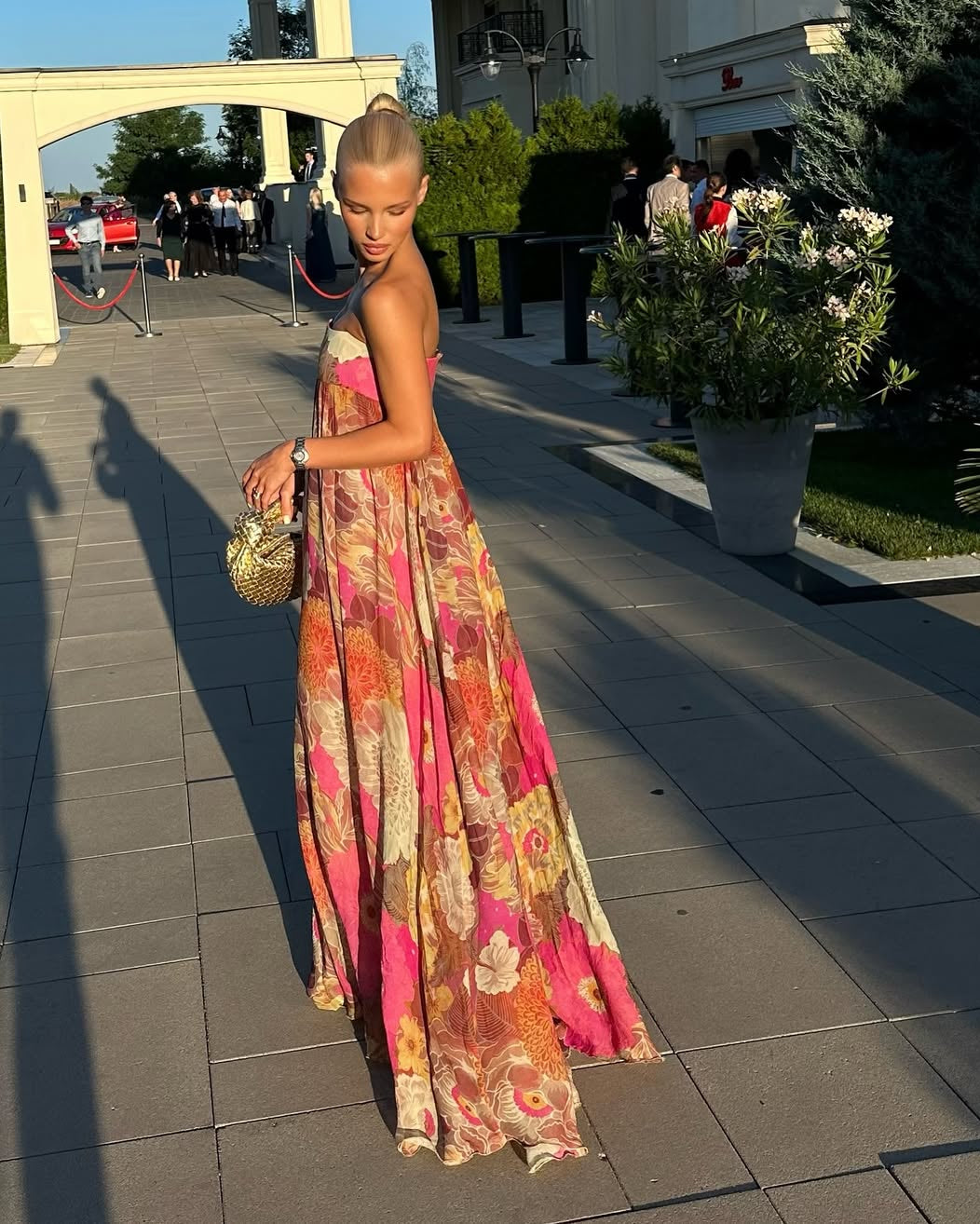 Maelynn Strapless Maxi Dress in Multicolor