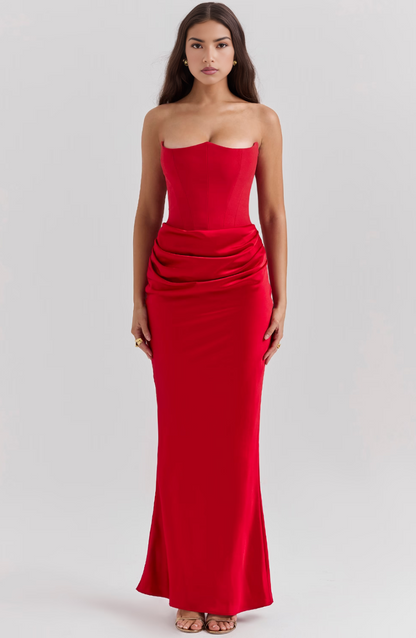 Maisy Strapless Maxi Dress in Pink