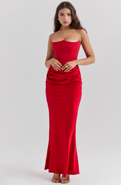 Maisy Strapless Maxi Dress in Pink