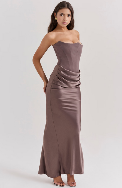 Maisy Strapless Maxi Dress in Pink