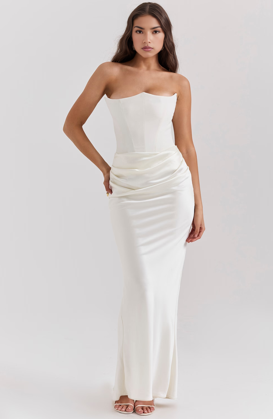 Maisy Strapless Maxi Dress in Pink