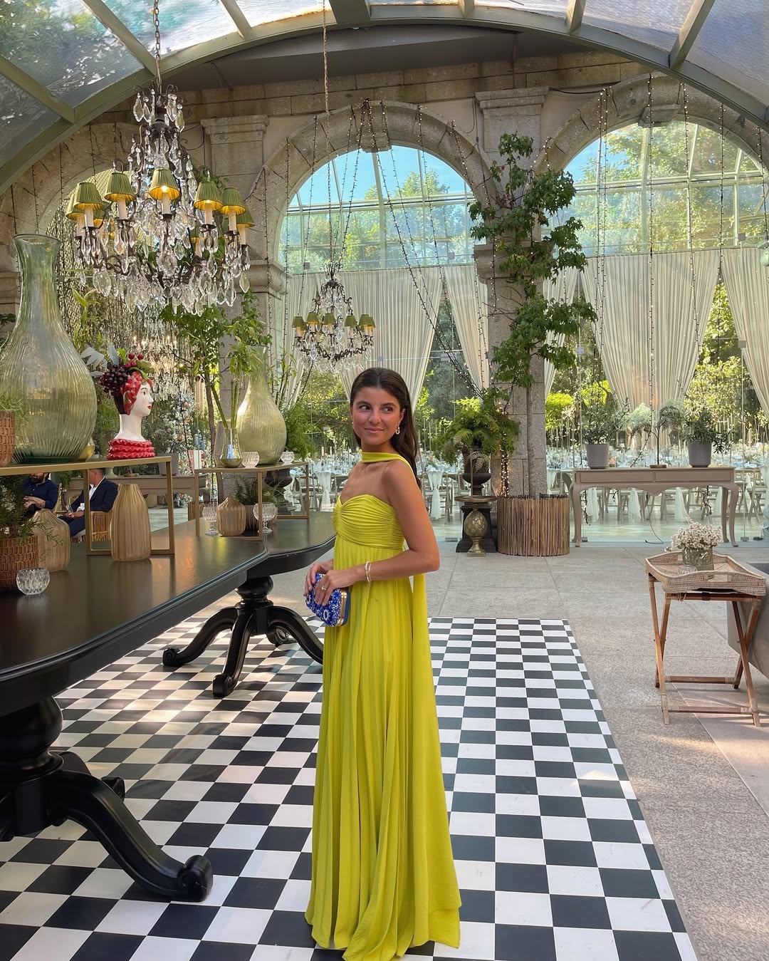 Makayla Pleated Maxi Dress in Yellow
