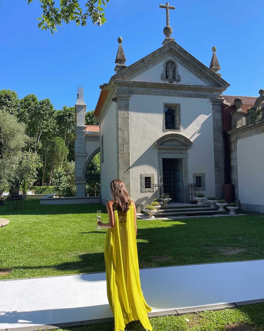Makayla Pleated Maxi Dress in Yellow