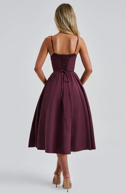Women corset midi dress, front view