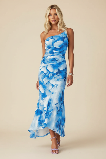 Marissa One-Shoulder Maxi Dress in Purple