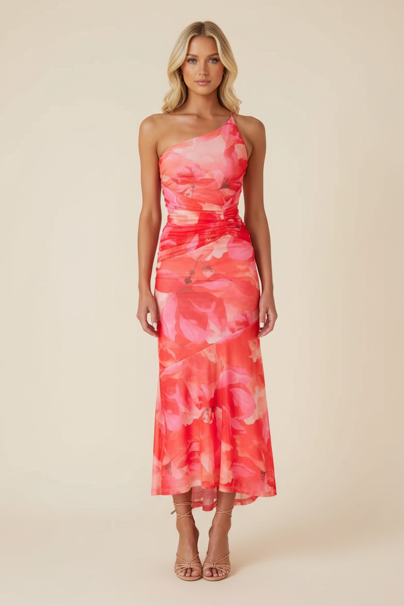 Marissa One-Shoulder Maxi Dress in Purple