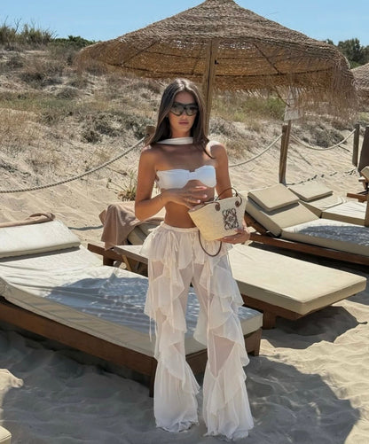 Marley High Waist Trousers in White