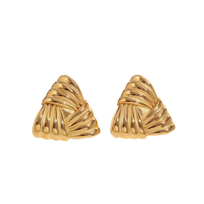 Maya Modern Triangle Earrings in Gold