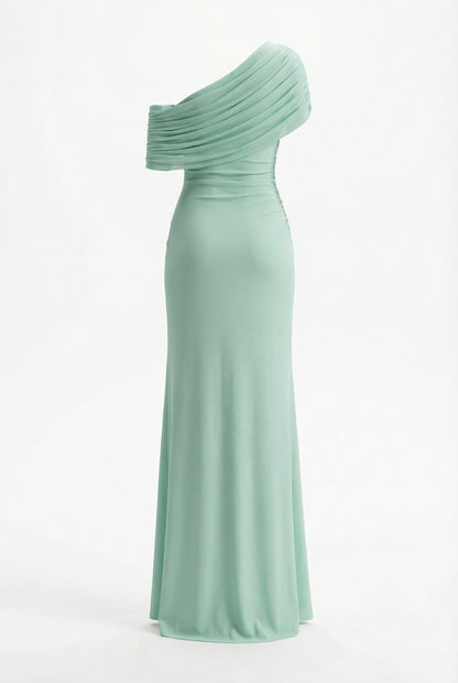 Melanie Off-Shoulder Maxi Dress in Blue