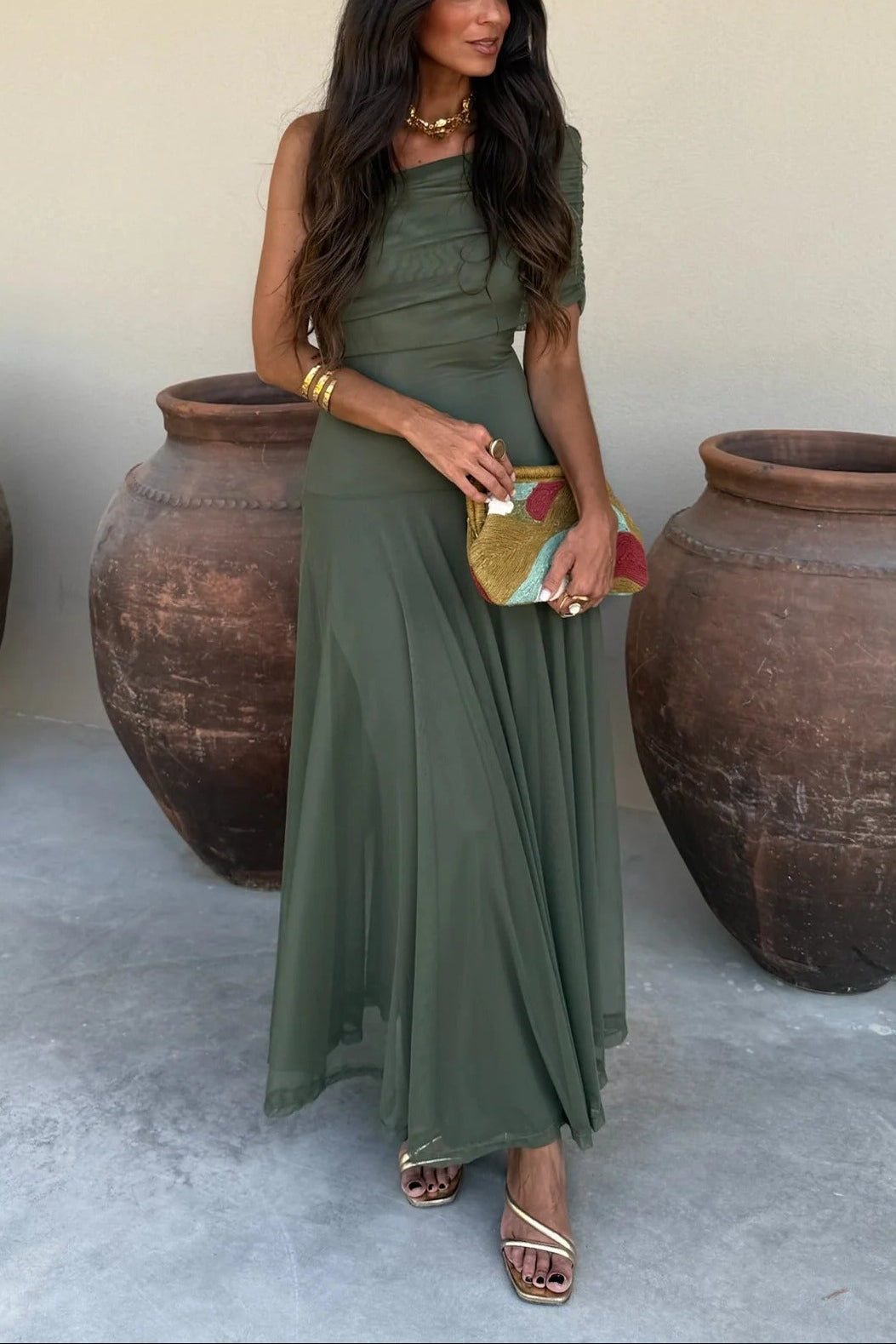 Milena One Shoulder Maxi Dress