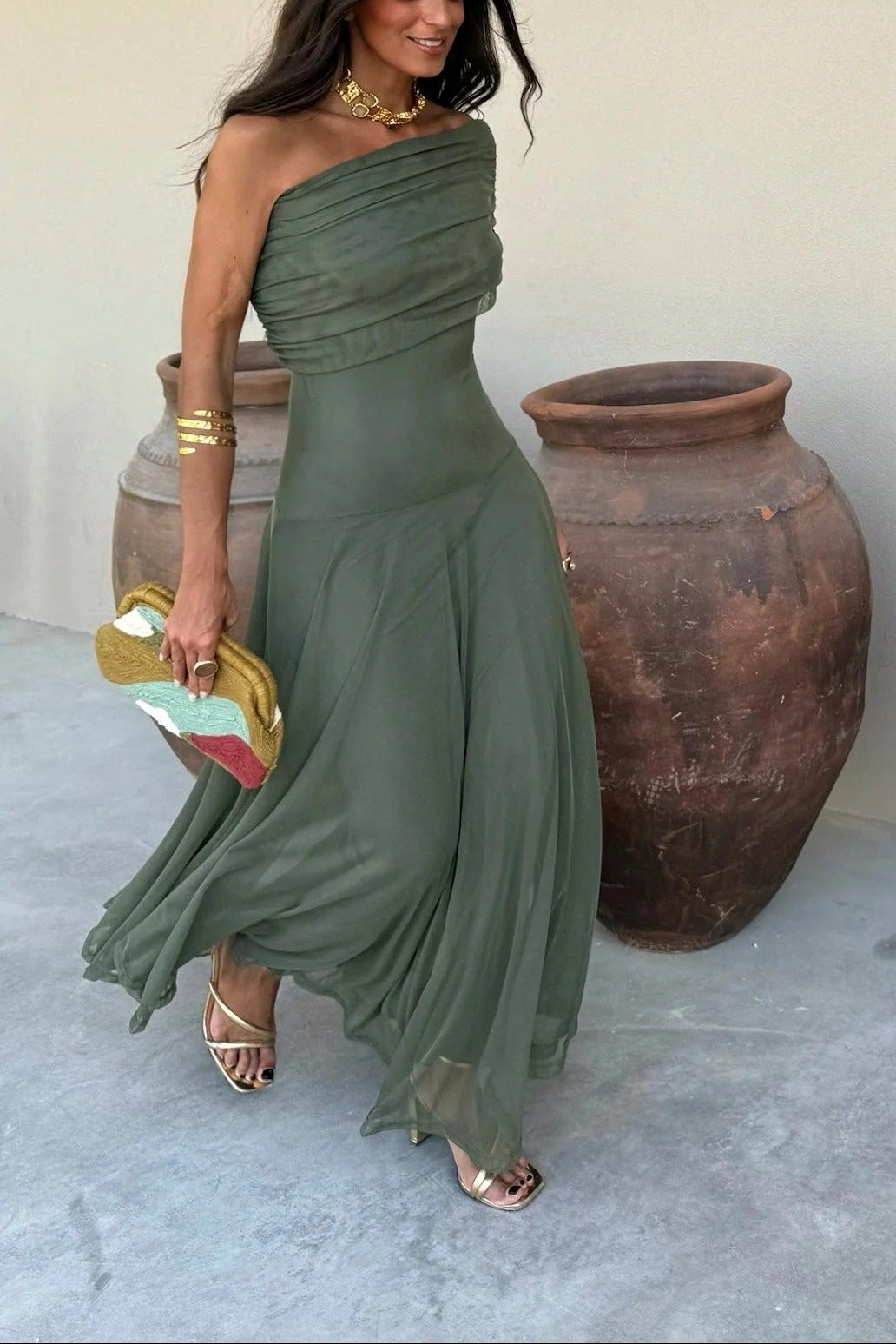 Milena One Shoulder Maxi Dress