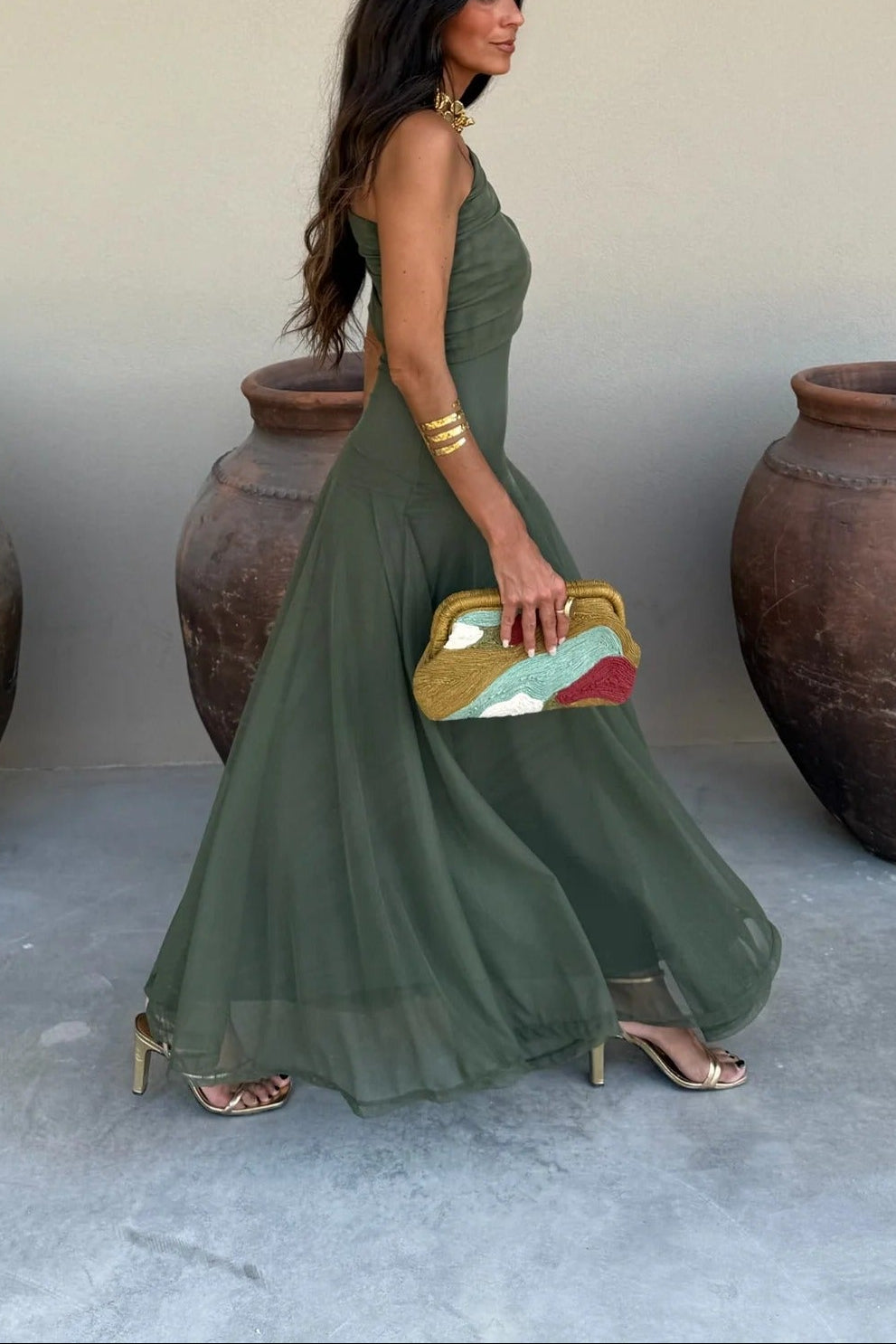Milena One Shoulder Maxi Dress