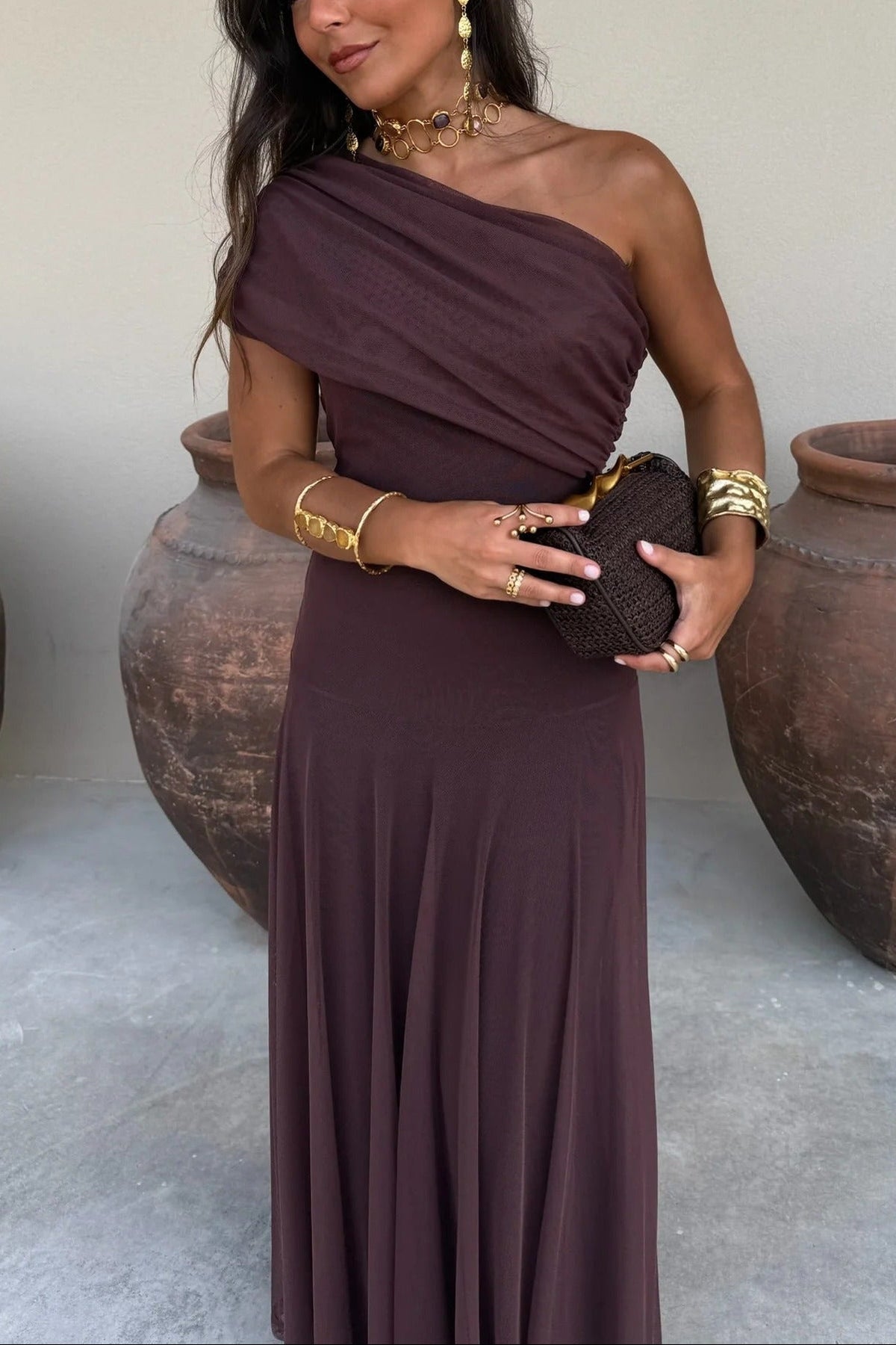 Milena One Shoulder Maxi Dress