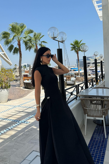 Monika Mock Maxi Dress in Black