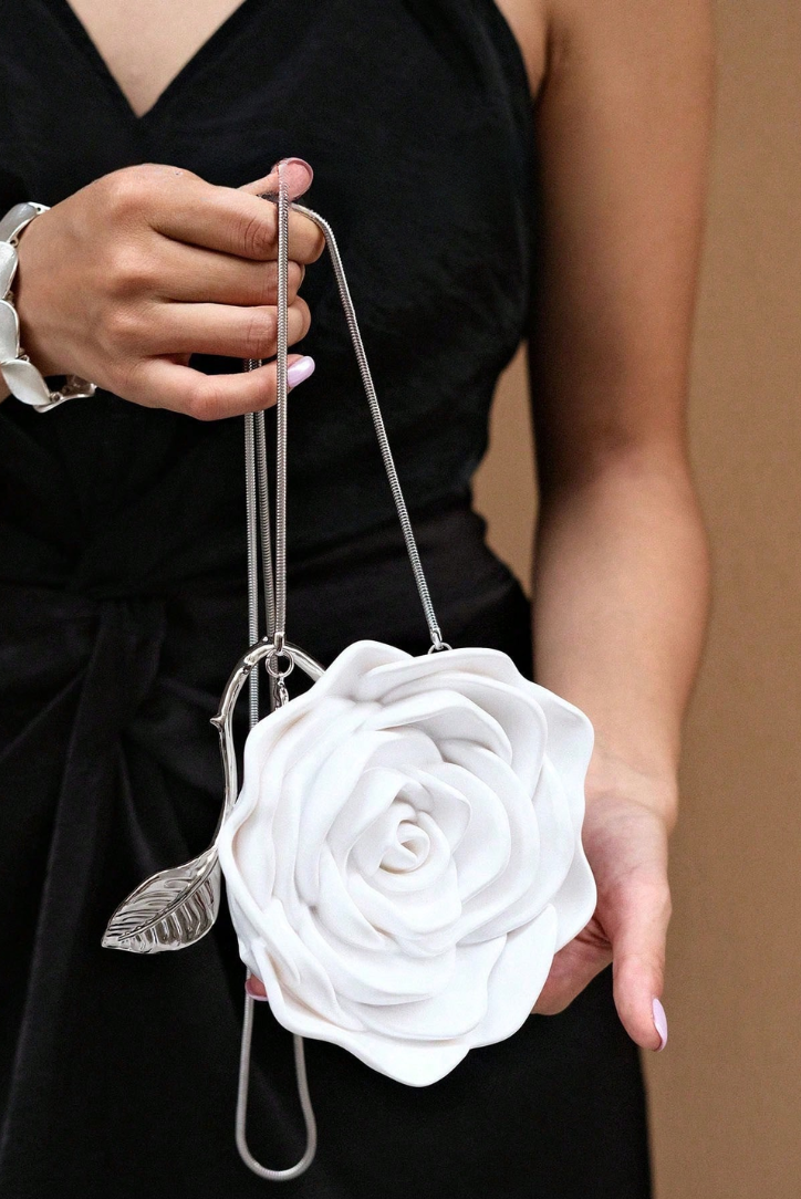 Nadia Crossbody Clutch in White