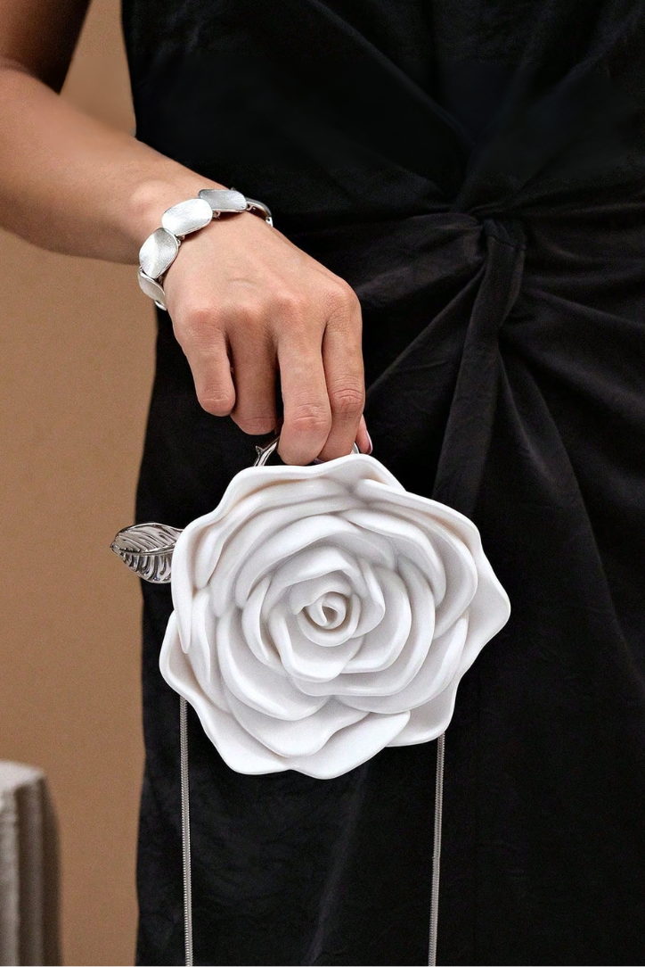 Nadia Crossbody Clutch in White