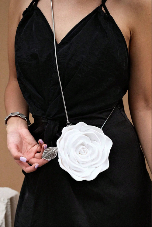 Nadia Crossbody Clutch in White