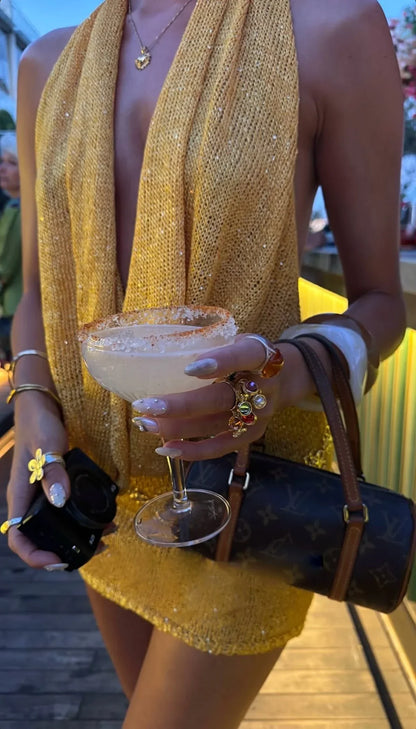 Nala Halter Neck Sweater in Yellow