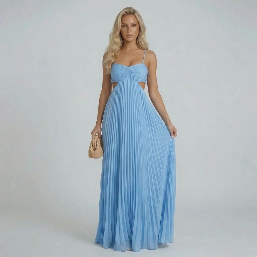 Naomi Pleated Maxi Dress