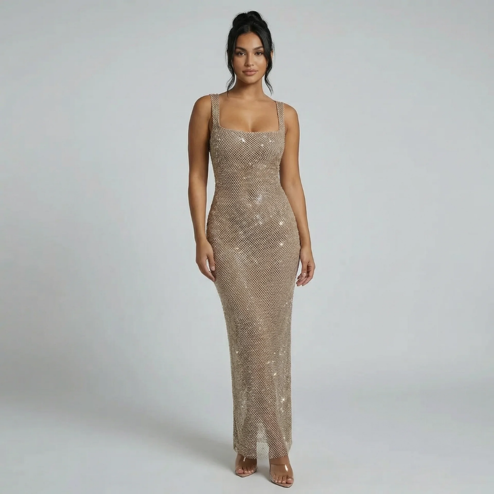 Naomi Shimmer Maxi Dress