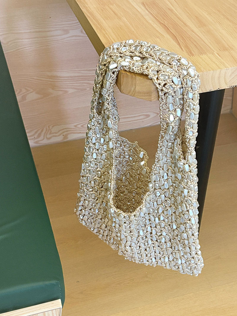 Nell Shell Embellished Bag in Ivory