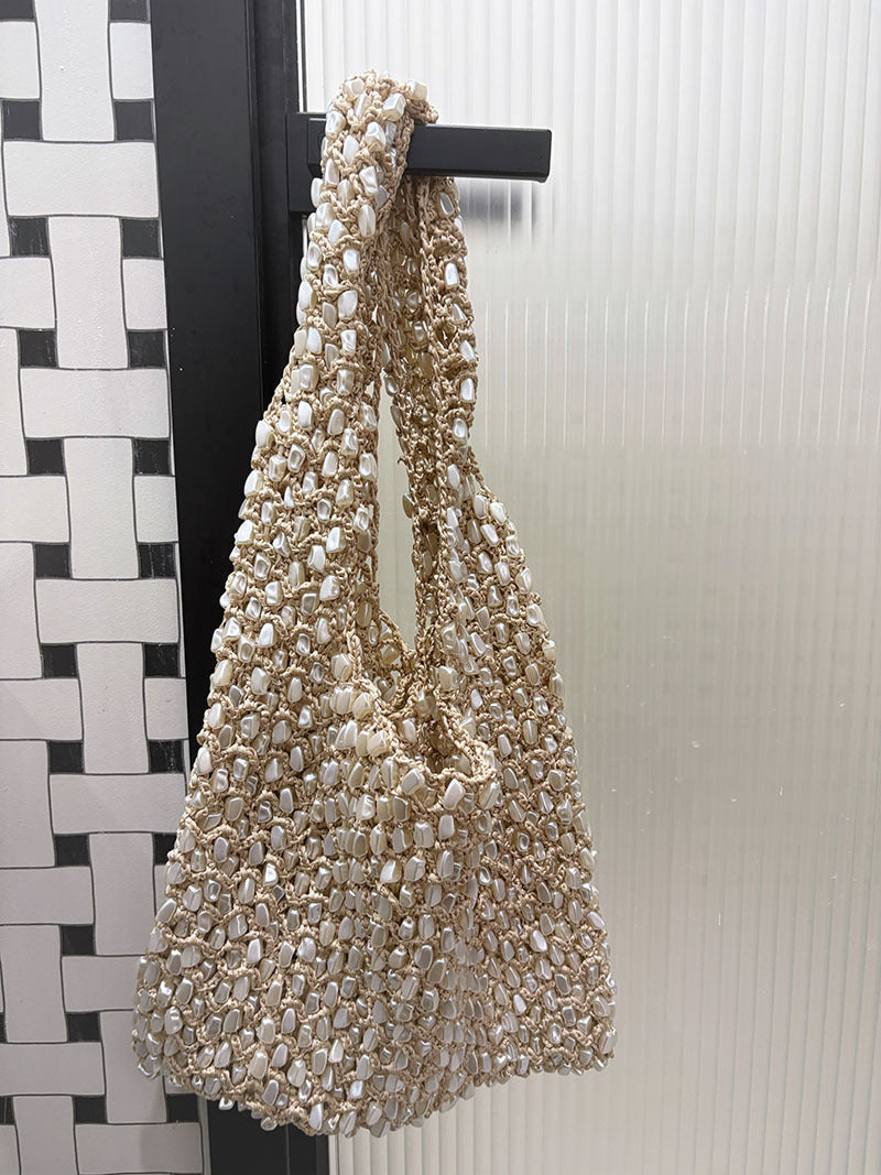 Nell Shell Embellished Bag in Ivory