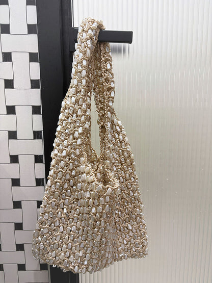 Nell Shell Embellished Bag in Ivory