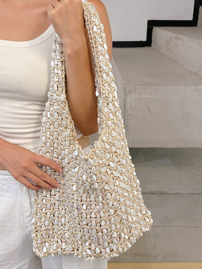 Nell Shell Embellished Bag in Ivory