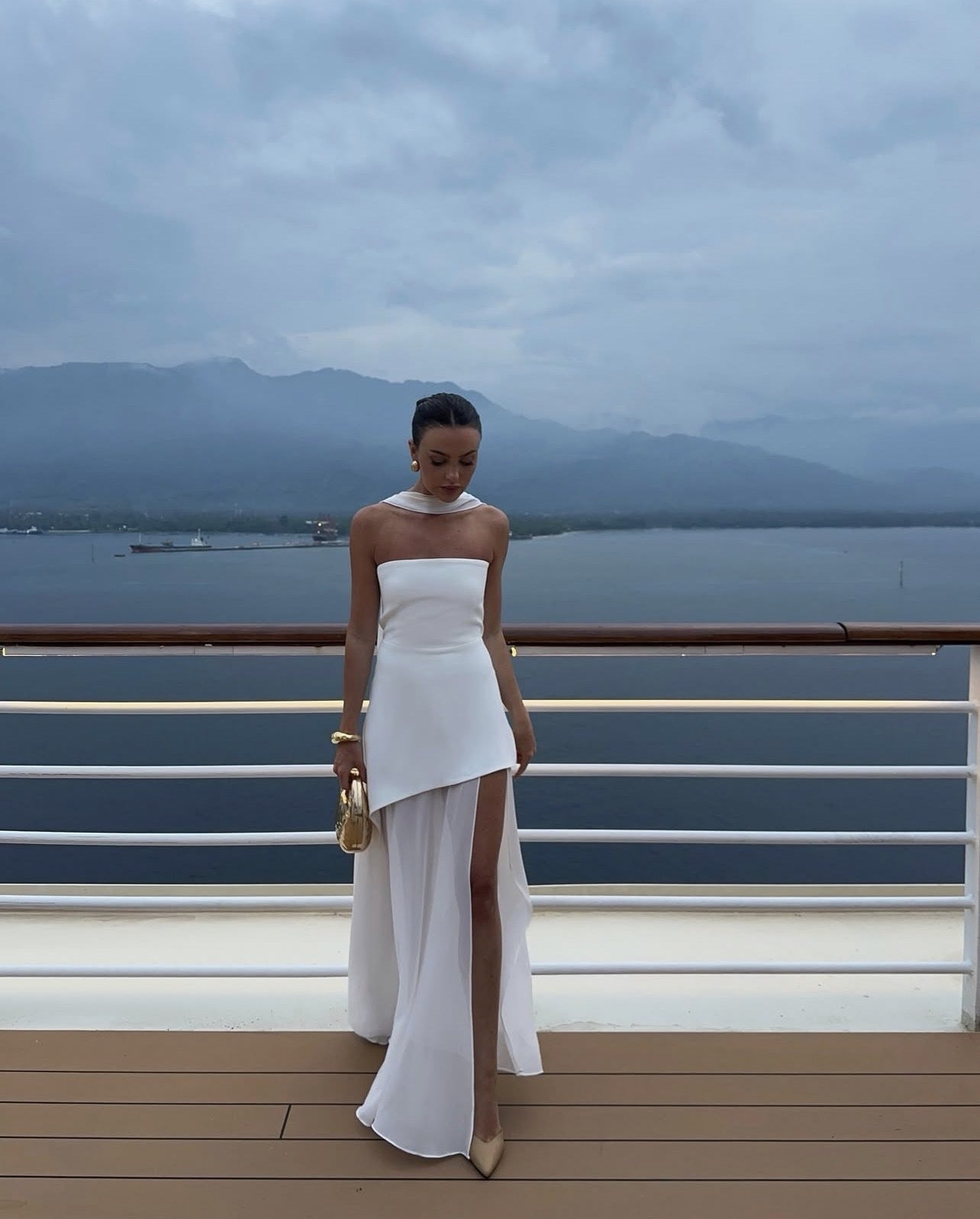 Noella Strapless Maxi Dress in White