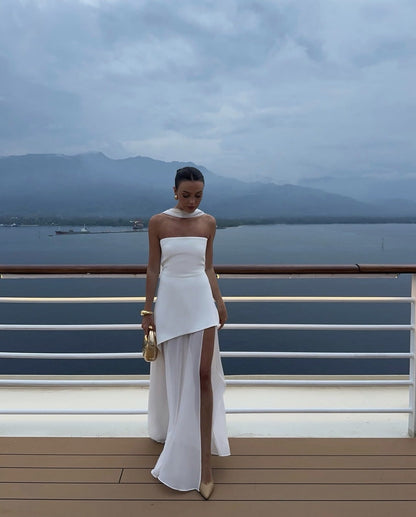 Noella Strapless Maxi Dress in White