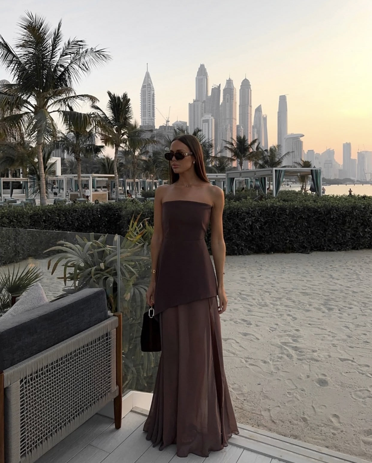 Noella Strapless Maxi Dress in White