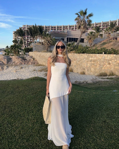 Noella Strapless Maxi Dress in White