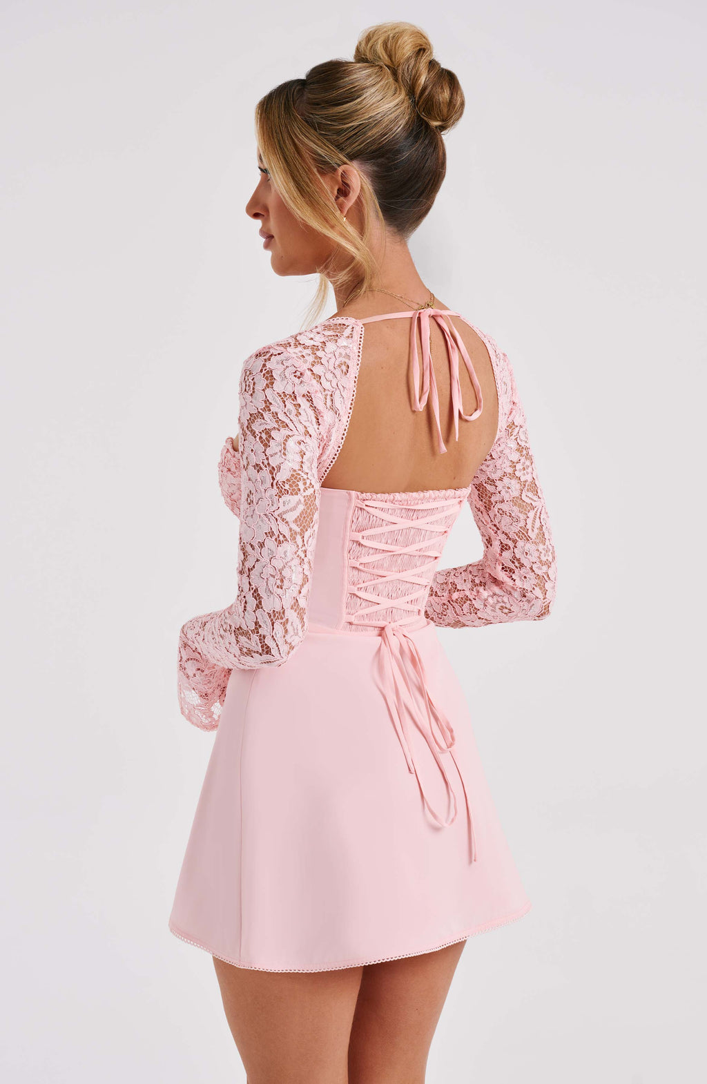 Noemi Long Mini Dress in Pink