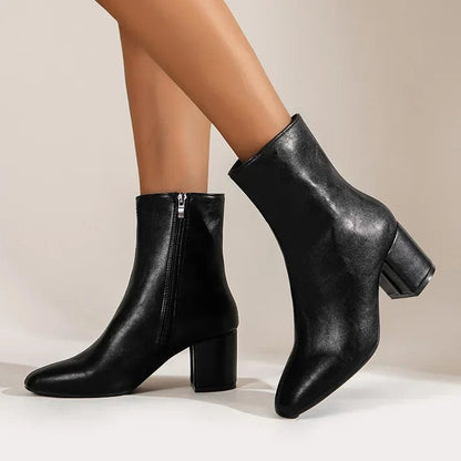 Nova Patent Ankle Boots in White