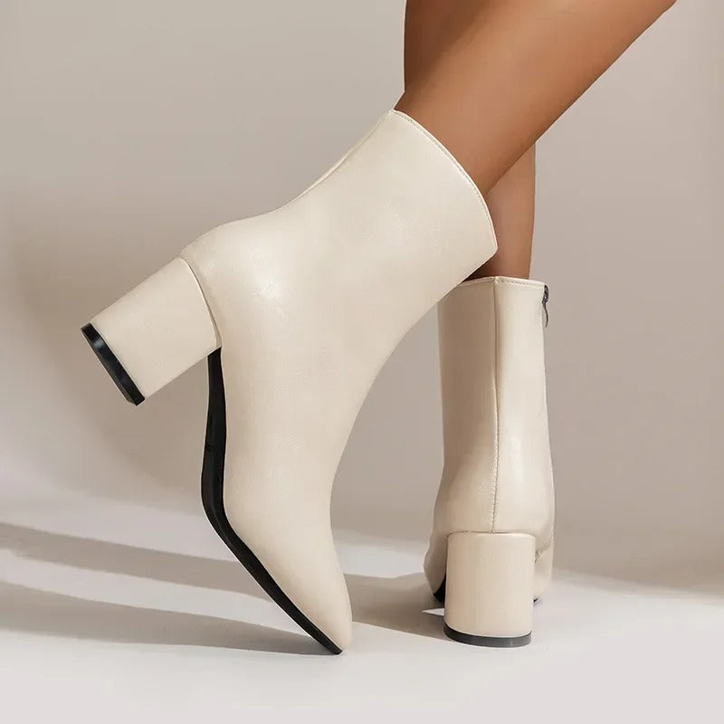 Nova Patent Ankle Boots in White