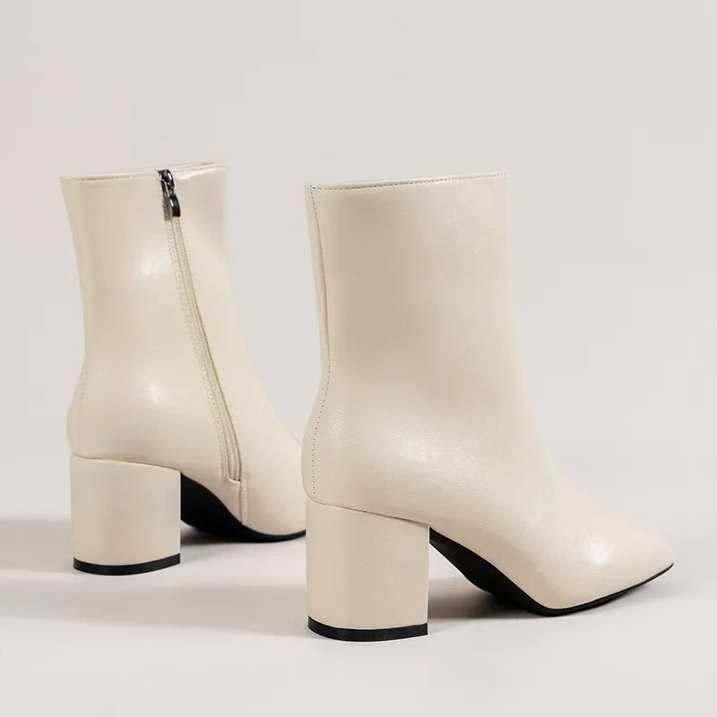 Nova Patent Ankle Boots in White