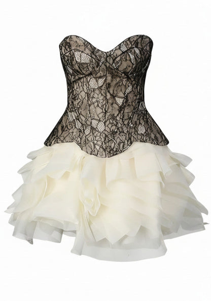 Nyla Strapless Mini Dress in Ivory