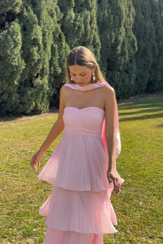 Odessa Strapless Maxi Dress in Pink