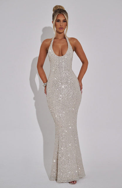 Women maxi dress, side view