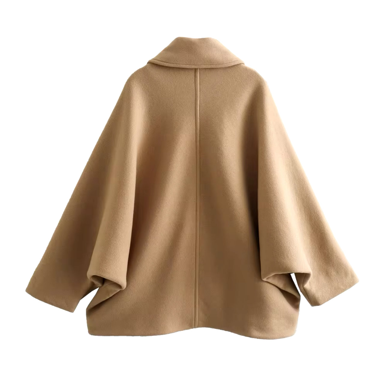 Women collared button coat, back view