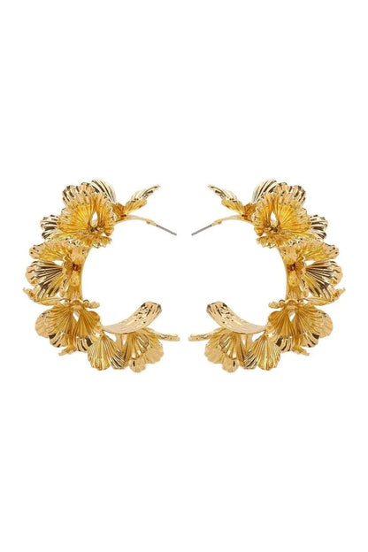 Olivia C-Shaped Design Earrings in Gold