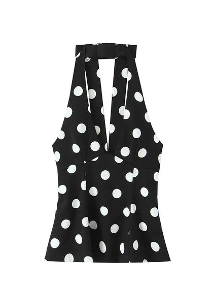 Paige Polka Dot Top in Black