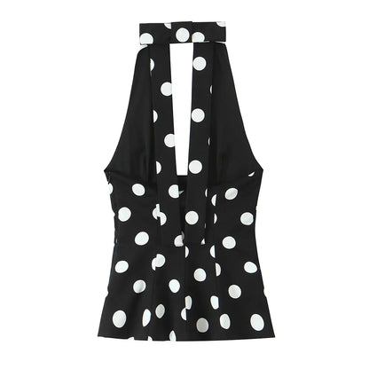Paige Polka Dot Top in Black