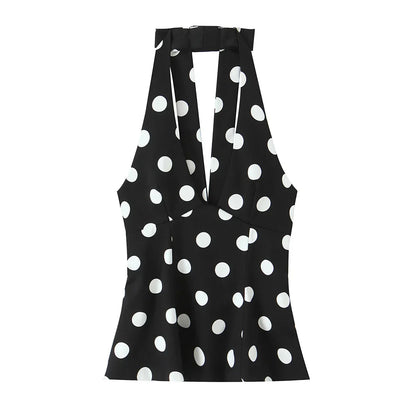 Paige Polka Dot Top in Black