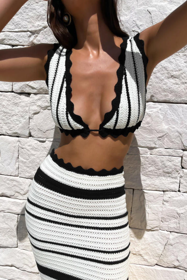 Paloma Sleeveless Crochet Set in White