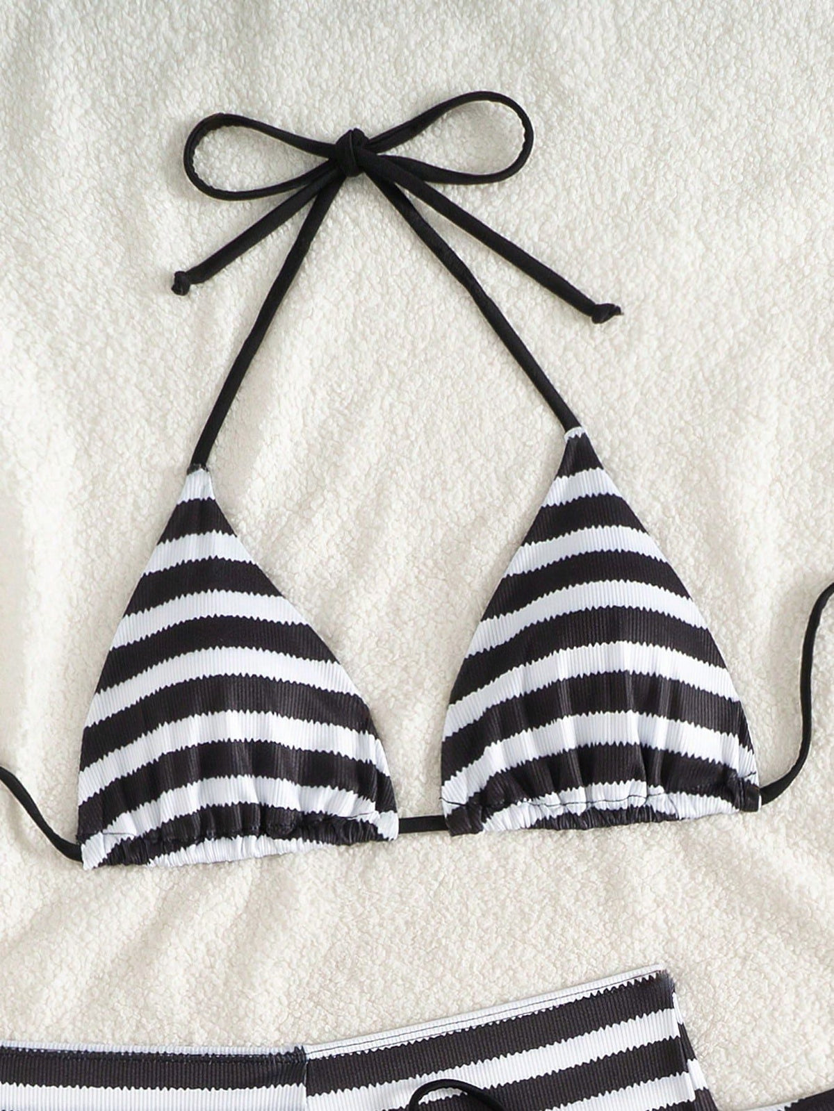 Patty Crochet Triangle Bikini Set in Black