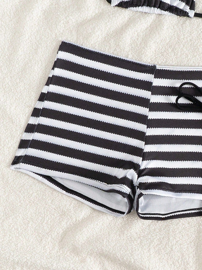 Patty Crochet Triangle Bikini Set in Black