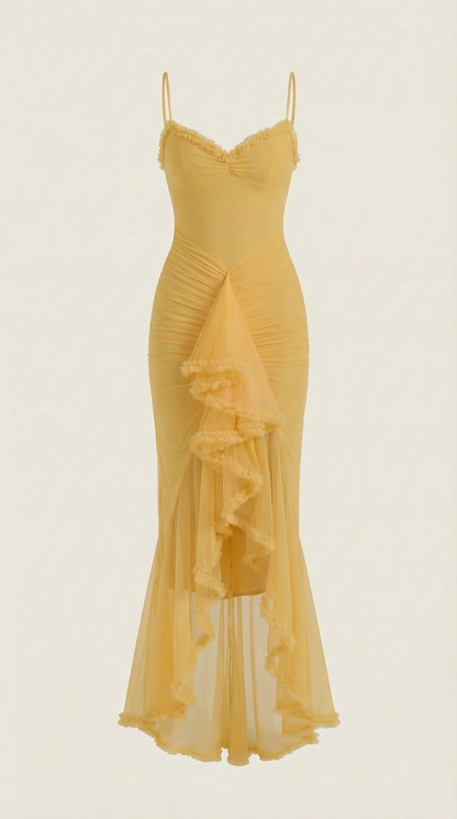 Phoebe Sleeveless Maxi Dress in Yellow